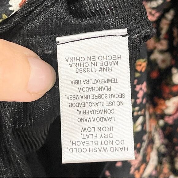 Altard State Long Sleeve Mini Dress Black with Floral Print Women’s size S - Picture 9 of 9